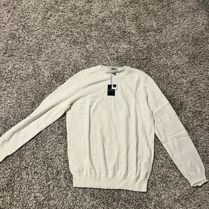 Joseph Abboud Men's Cream Crewneck Sweater